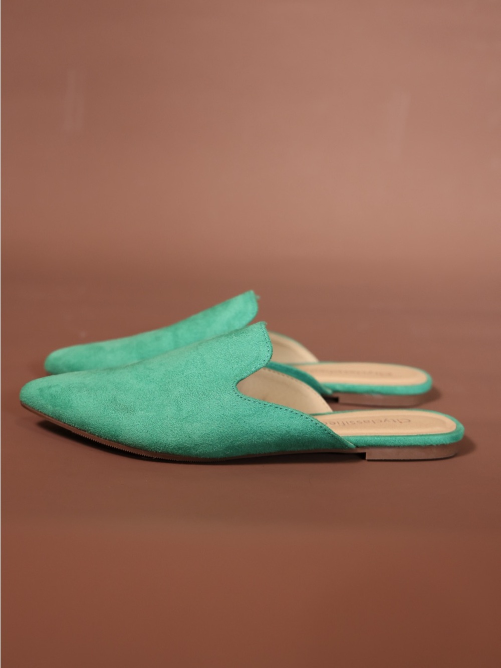 City Classified Women's Teal Suede Slip-On Mules 7